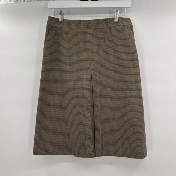 Women's Luella Plaid Knee Length Brown Cotton Skirt EU42 US8 - Picture 1 of 6